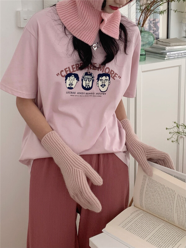 原價43.99! 早春上新!買手推薦!【里奈】韓版頭像印花百搭ins短袖T恤  121C066#  ZXX
