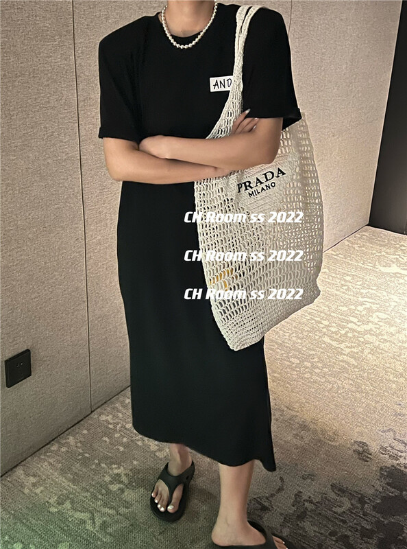 [ch room] label casual long T-shirt dress 8751# ozq