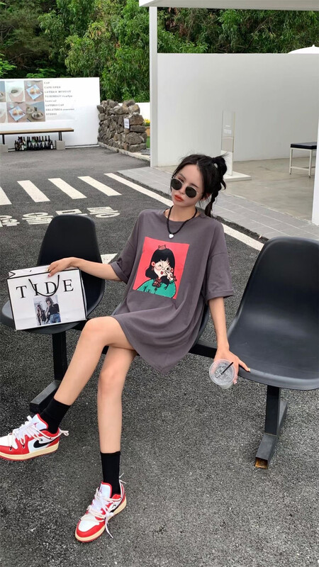 [al] Korean print short sleeve T-shirt ys1-5208# lwy