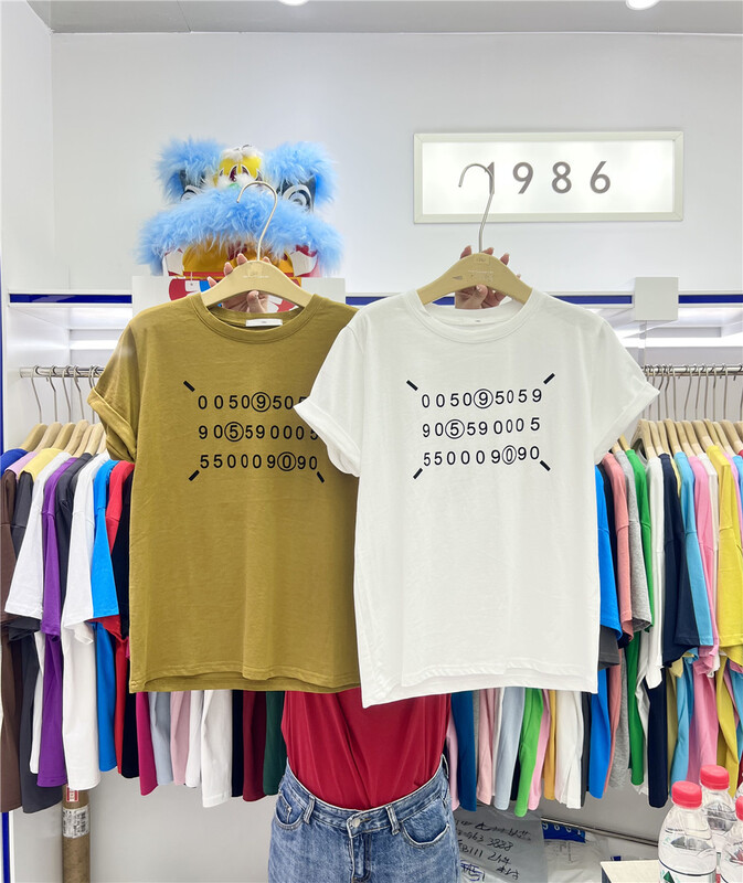 New in early summer! [1986] design sense vintage fashion short sleeve T-shirt c640# LSL