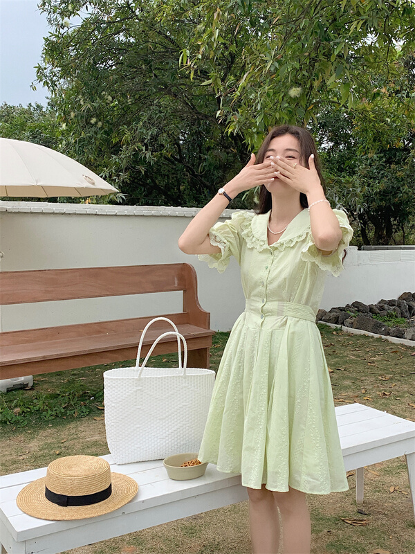 goods in stock! [MSN] Japanese aging fashionable baby collar dress lyq020# CLS