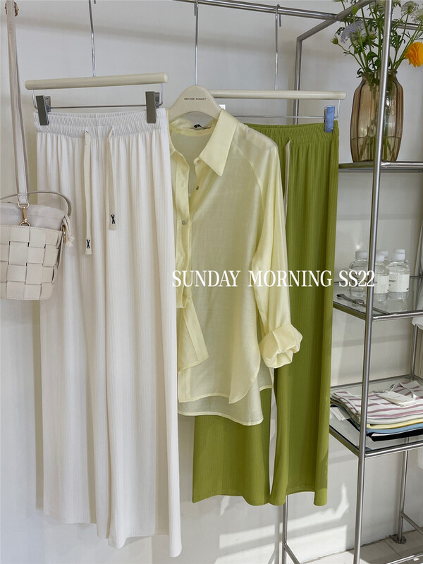 [Sunday morning] simple loose tie casual pants 6937# ZSY