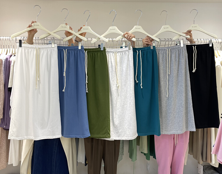 goods in stock! New year in early spring! [BL] simple solid color drawstring elastic waist skirt q92153# cqw