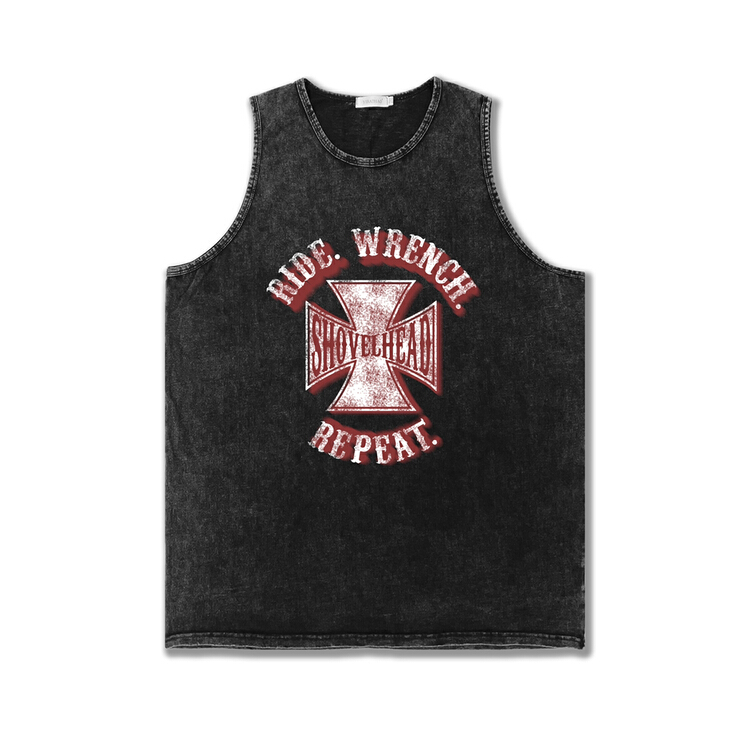 [Yibai No.] dark series used water washing printing vest 3302# ZZL
