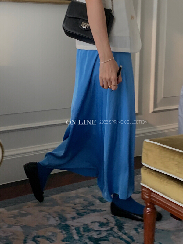 goods in stock! New year in early spring! [on line] temperament vertical high waist skirt 6089# lwy