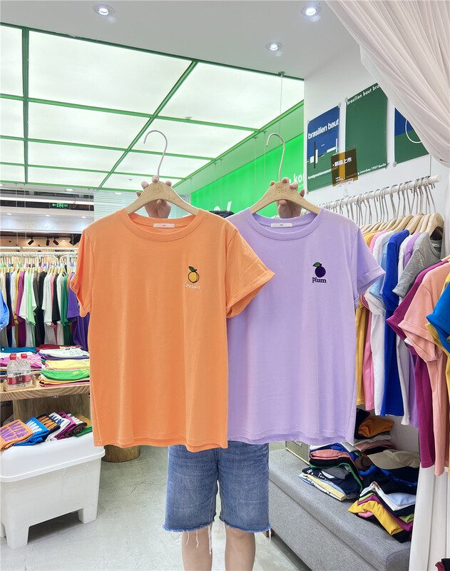 [1986] Korean round neck comfortable short sleeve T-shirt f1503# LSL
