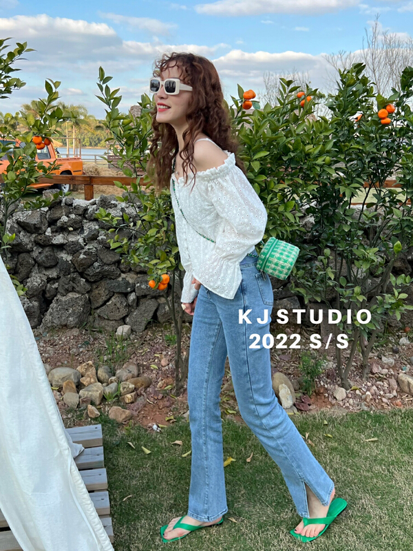 New year in early spring! [kJ] slit high waist skinny jeans (excluding matching) 2823# zxl