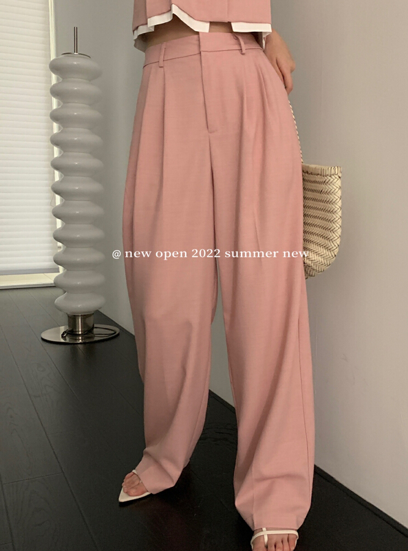 [new open] Korean version straight tube high waist thin and wide leg trousers gk22798# zxl