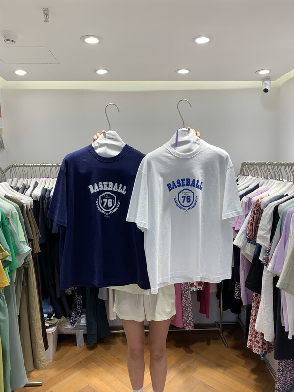 【 cool woman 】 crew neck versatile print Casual Short Sleeve T-shirt wt-035# ZZL