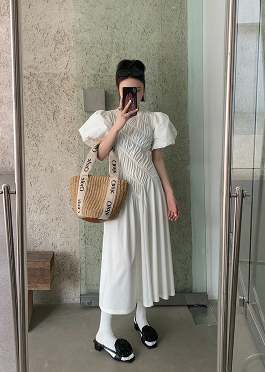 [Penny vogue] round neck slim western dress 65829# LSL