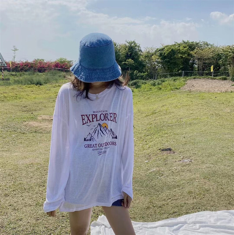 New in early summer! [one seven] round neck lettered fashion long sleeve T-shirt t6352# LSL