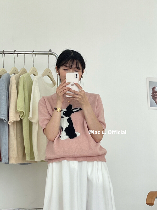 goods in stock! New in early summer! [IAC] Korean rabbit versatile sweater 8960-2# LSW