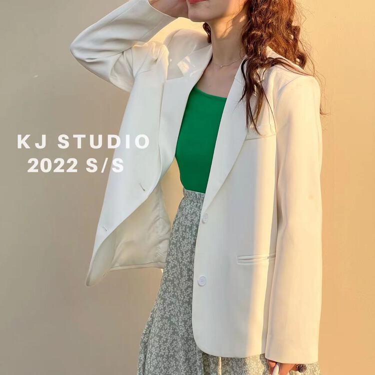 New year in early spring! [kJ] Korean version simple back slit suit (only selling tops) 0647-1# zxl