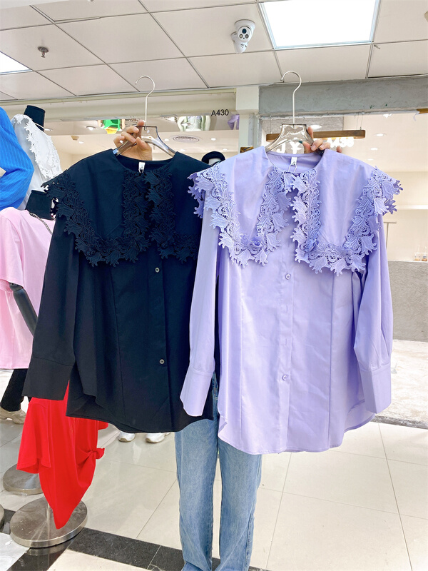 [open] Korean lace stitching shirt 3536# ozq