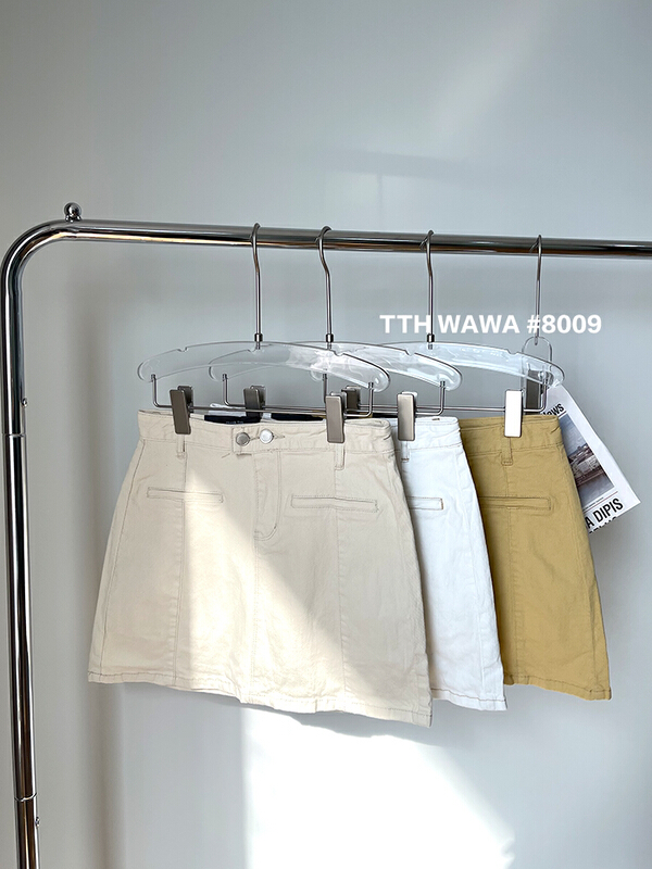 goods in stock! [Wawa] simple and versatile solid color slim skirt 08009# ozq