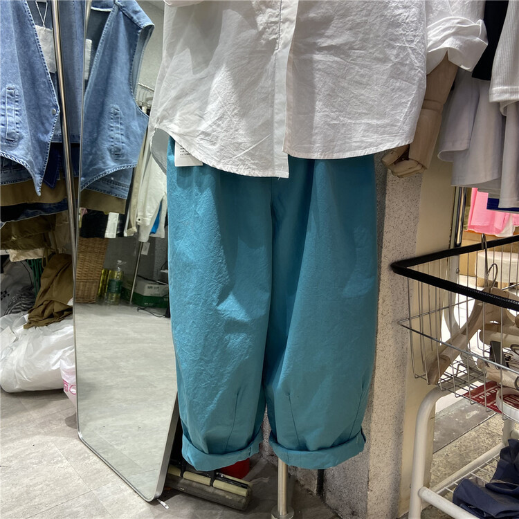 [starting point] elastic waist comfortable Korean casual pants 1522# L
