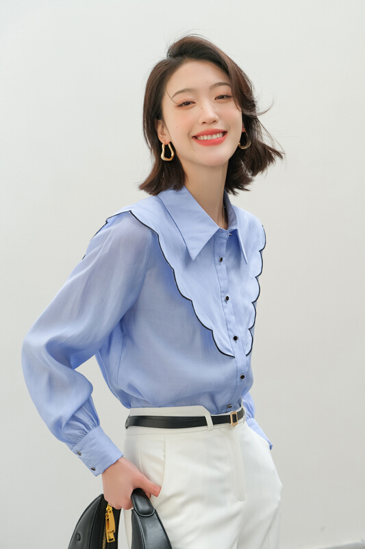 New year in early spring! [Hanna including that] fashionable and versatile contrast shirt m8100# XJ