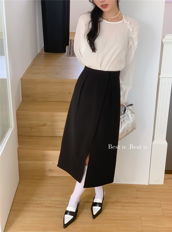 New year in early spring! [best u] simple, personalized and versatile slim skirt 668923# LSW