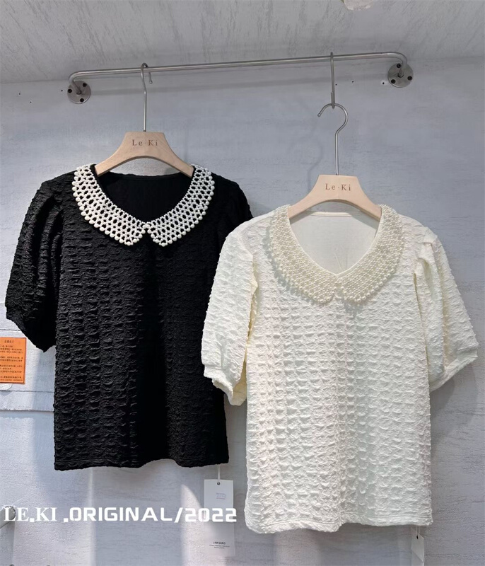 [le. Ki] small minority design lace splicing collar shirt 2292# CLS