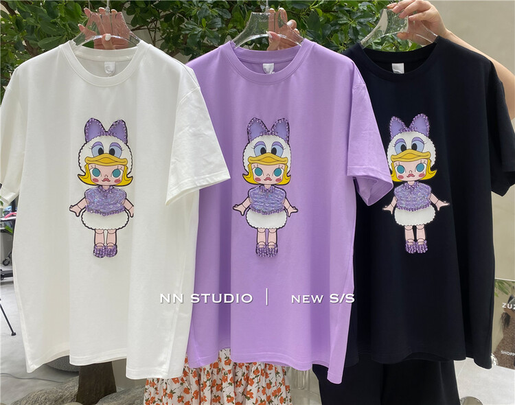 [NN] fashion versatile bubble mat short sleeve T-shirt 8609# XYY