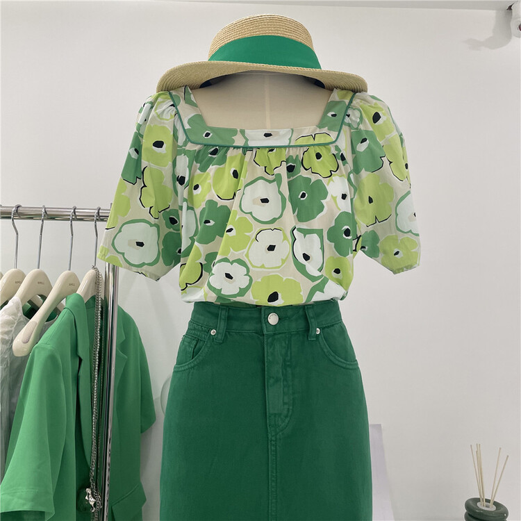 [naimier] Fangling literary and artistic small fresh shirt 2120# LSW