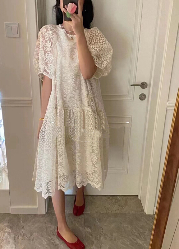 New in early summer! [lidada] round neck lady Jacquard Dress 2896# HBx
