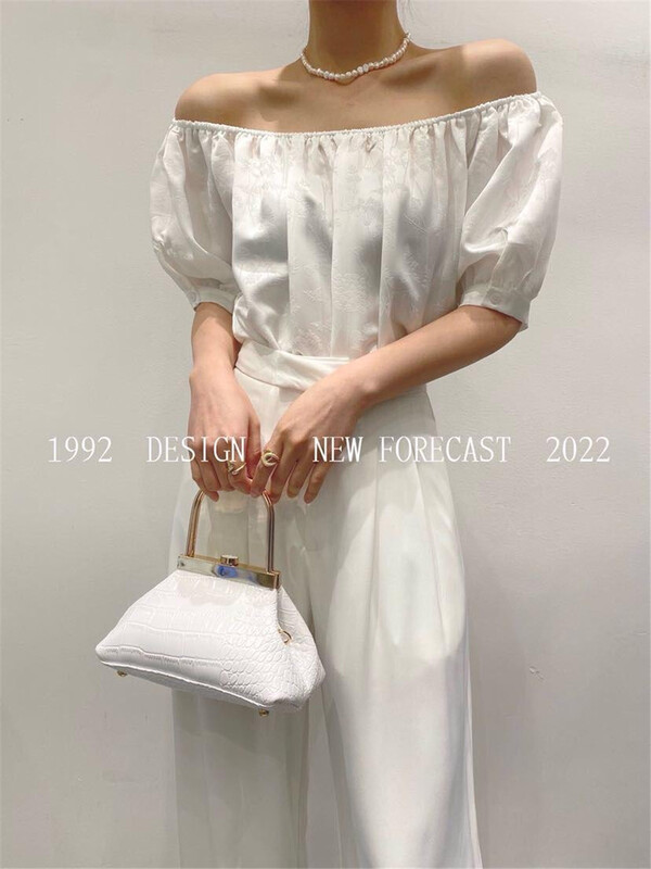 [1992] one line shoulder is thin and versatile small shirt 3792# XYJ