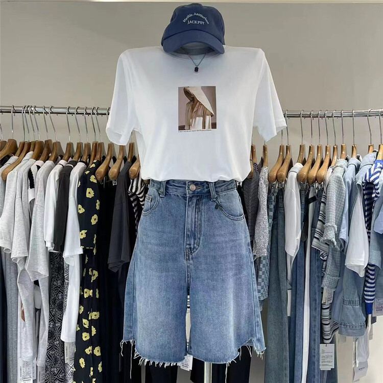 "BORAN BORAN" Korean version of printed pullover short sleeve T-shirt 22B7393# LSW