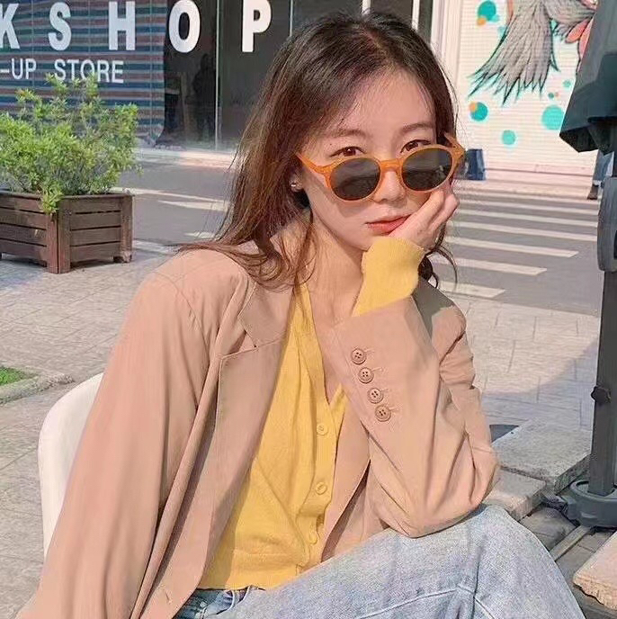 [fiber color scarf glasses] retro minority versatile Sunglasses (with box) 33661# LSL