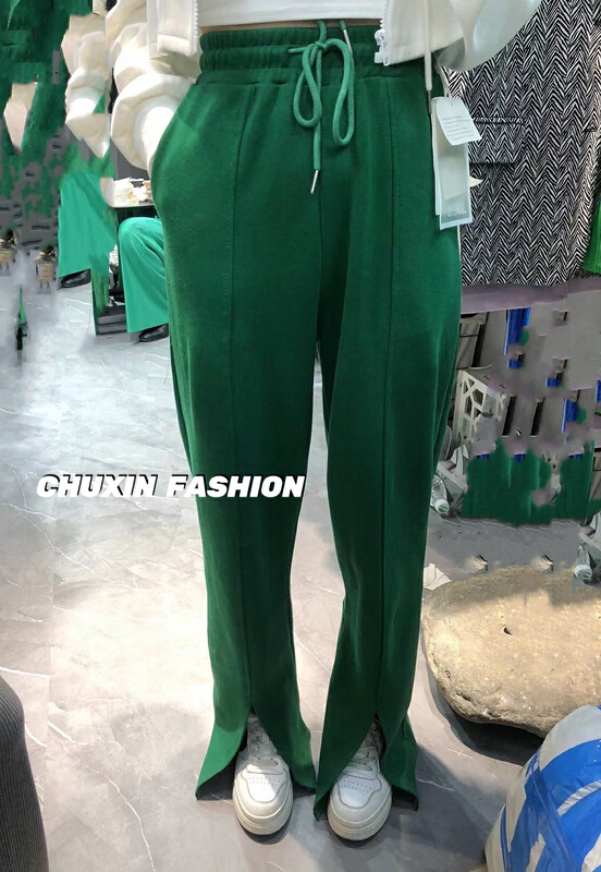 [c.x original heart] elastic waist, versatile, slim, drooping, slightly flared and forked casual pants ys1-6003# WTT