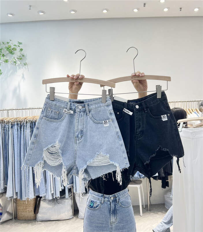 [iris iriisy] Korean style versatile high waist denim shorts 6532# LSL