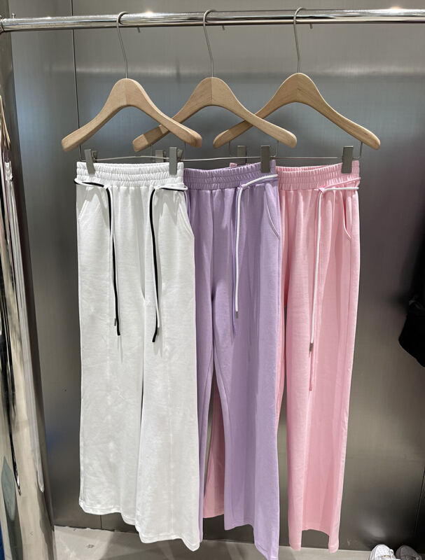 [DS] straight loose Korean casual pants (with waist rope) 22105# XYJ