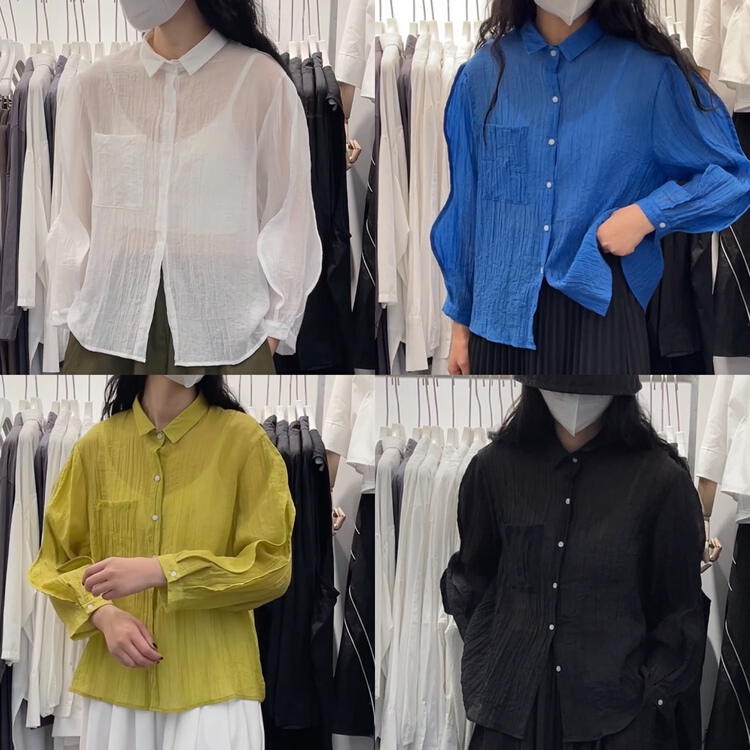 [three and two out] single breasted comfortable Korean shirt 99107# L
