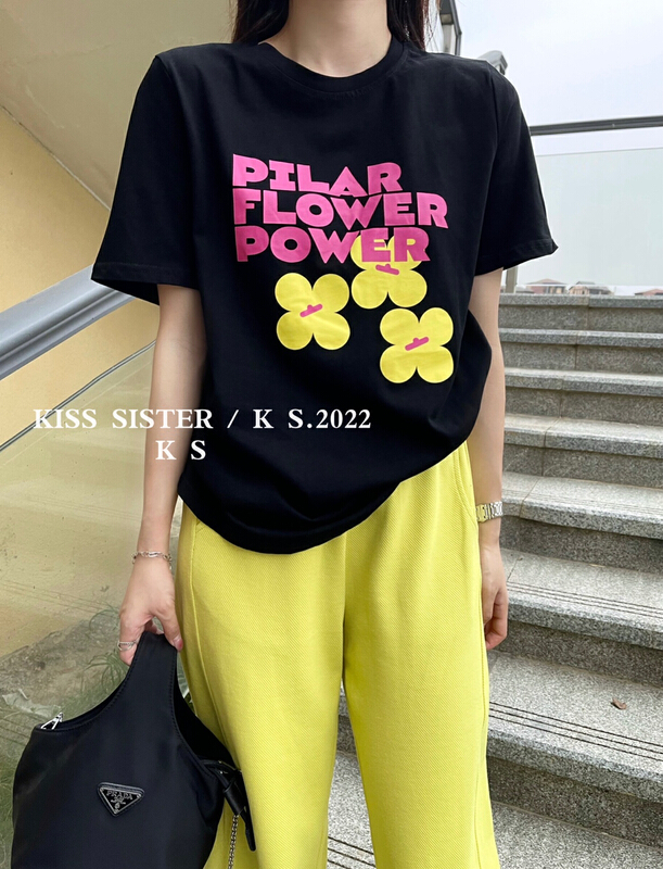 New in early summer! [kiss sister] Korean printed floret short sleeve T-shirt 9122# ozq