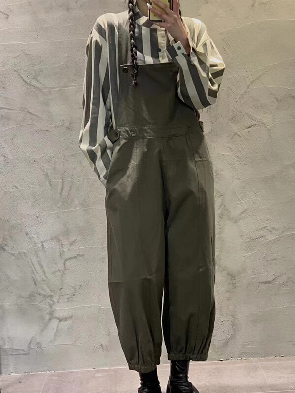 New year in early spring! [several cloth see Sichuan] simple solid color versatile suspender pants 882220# XYY