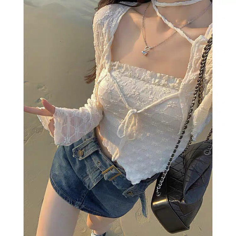 New year in early spring! [jun.t] fashionable Korean suspender Vest + comfortable knitted cardigan set 5616# PCZ