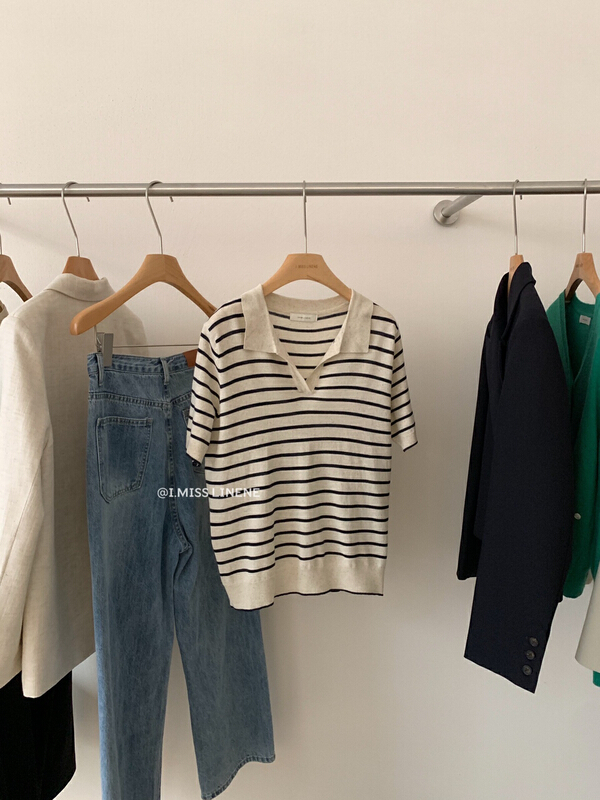 [Imiss] fashionable and versatile striped Pullover Sweater (only selling knitwear) cx062# LSW