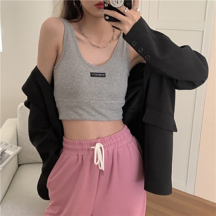 [jun.t] letter label comfort vest / sling 6035# PCZ