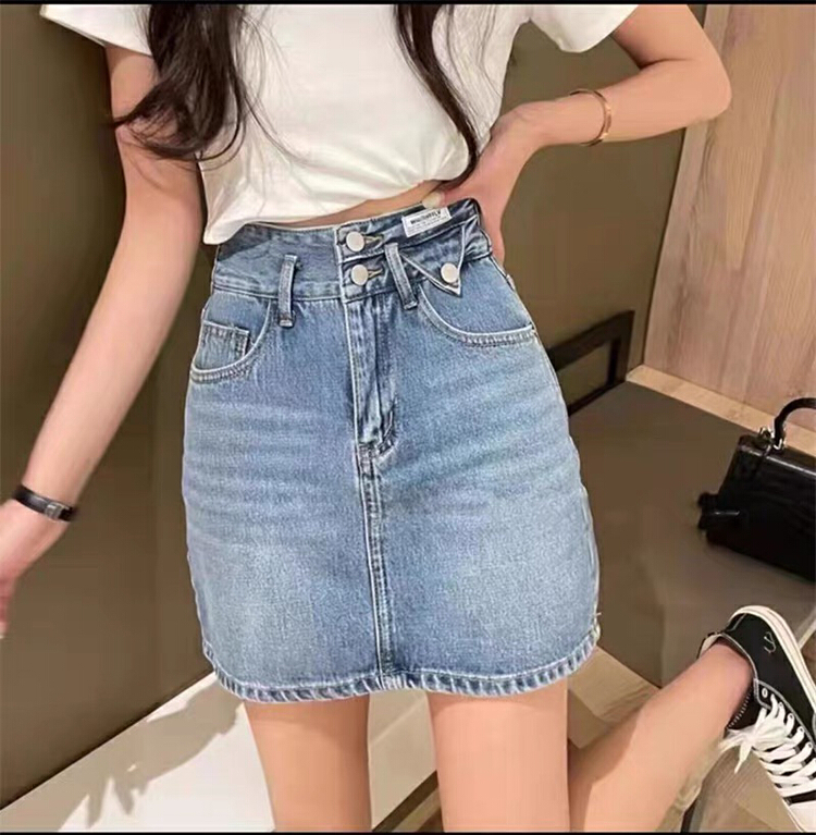 New in early summer! [py jeans] Korean versatile Hip Wrap denim skirt 0838# ozq
