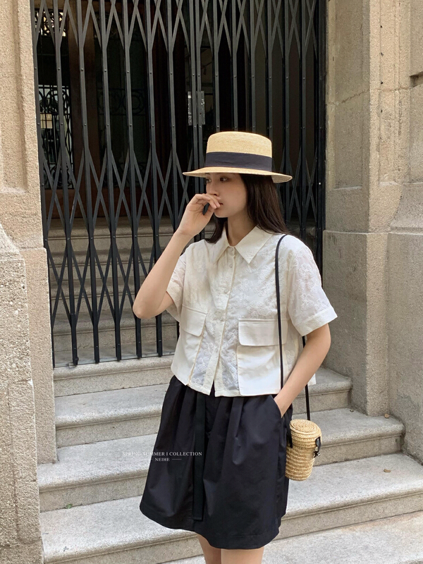 [neihe] Crocheted short sleeve shirt 22226# zxx
