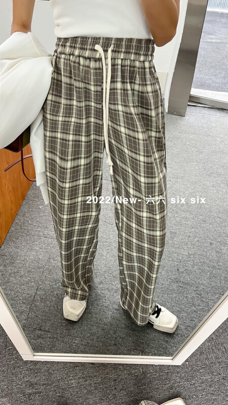 New year in early spring! [66] Korean Vintage Plaid casual pants (only casual pants) 162# L