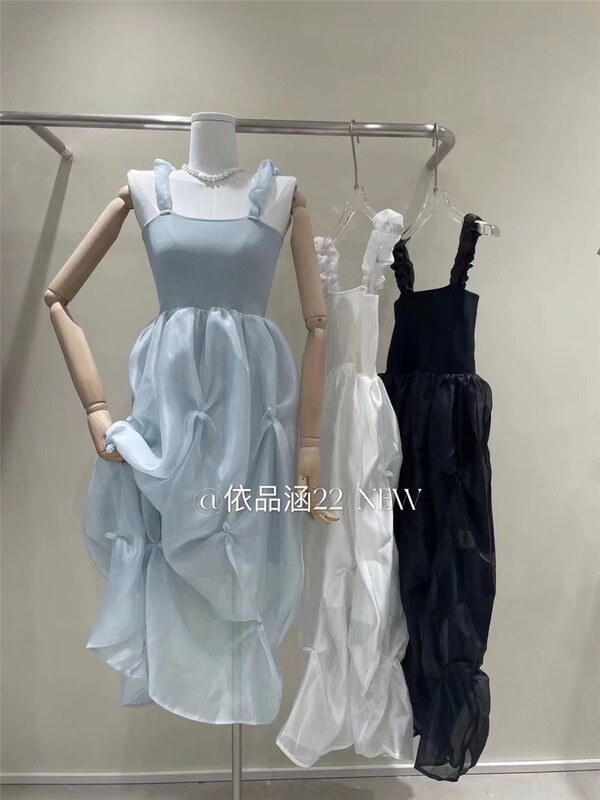 [yipinhan] temperament Korean high waist irregular suspender dress ys1-8819# PCZ