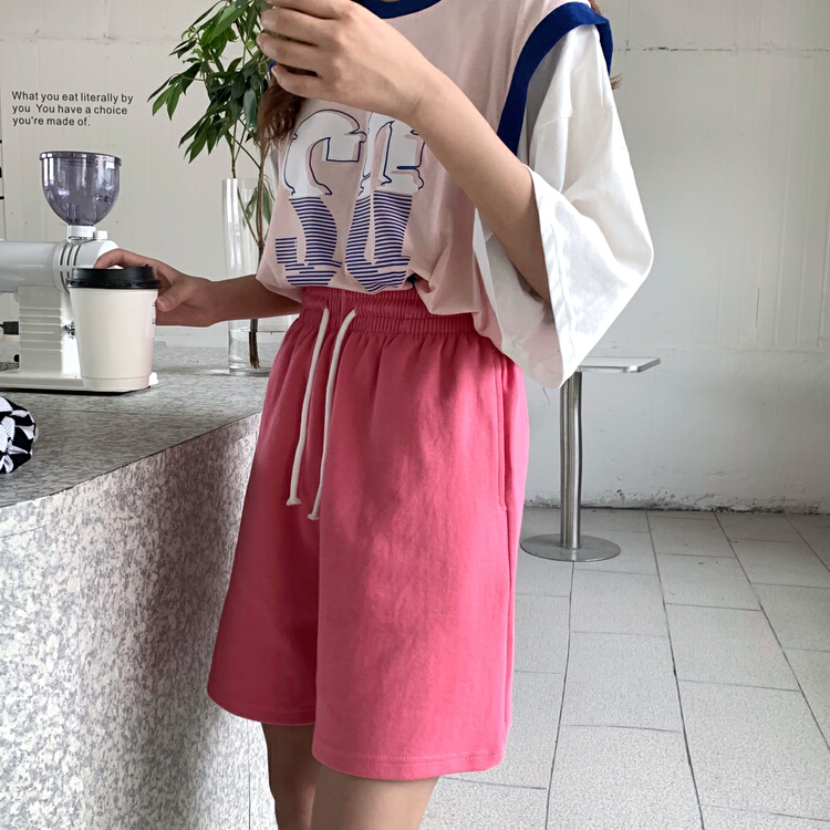 [ycnana] elastic waist Korean slim casual shorts 98100# LSW