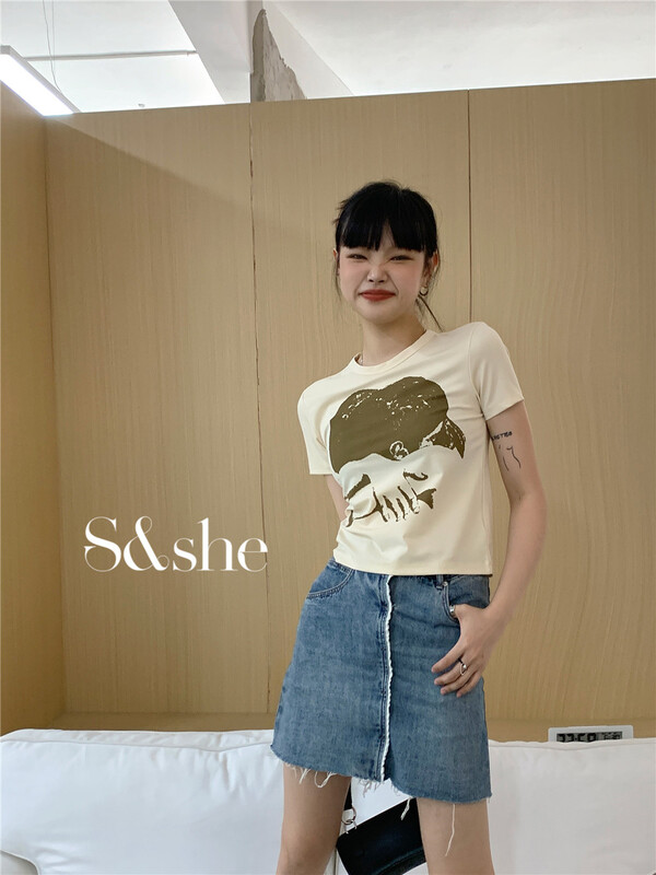 [S & she] Korean Short Sleeved T-shirt 1147a# XJ
