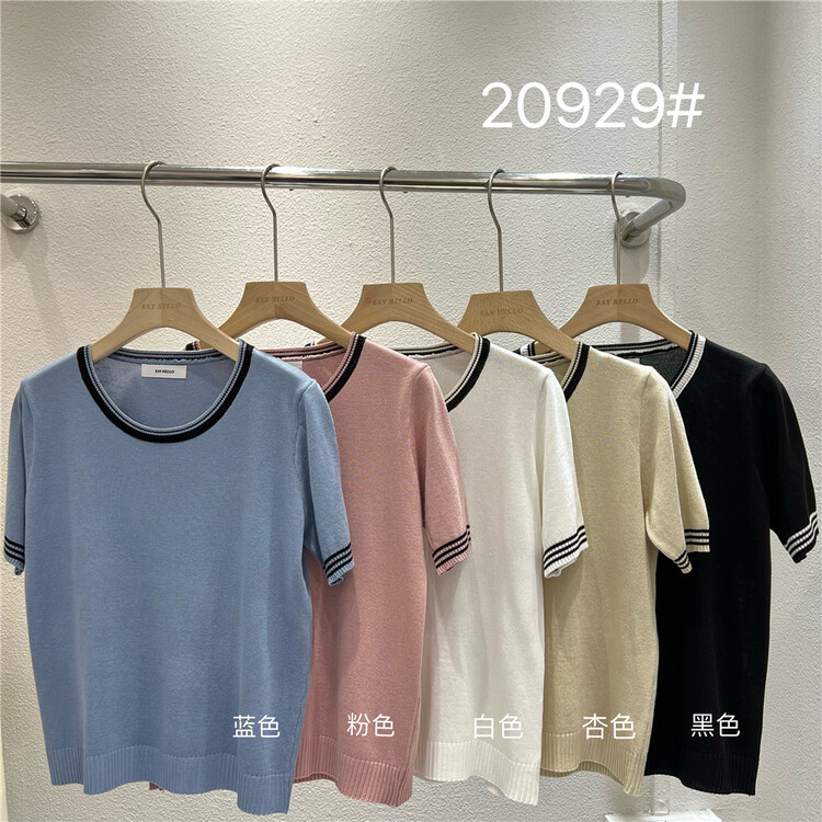 New year in early spring! [sayhello] crew neck color blocking fashion sweater 20929# ll