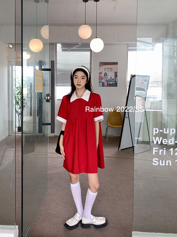 [rainbow] Korean version polo shirt doll dress 30109# WTT