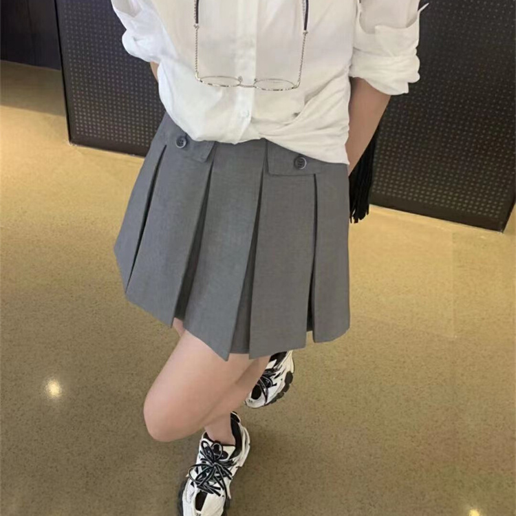 [Pauline] pleated lady style skirt 2077# ll
