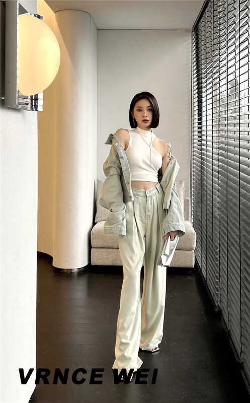 [Vince] minimalist style loose wide leg jeans 8517# jhy