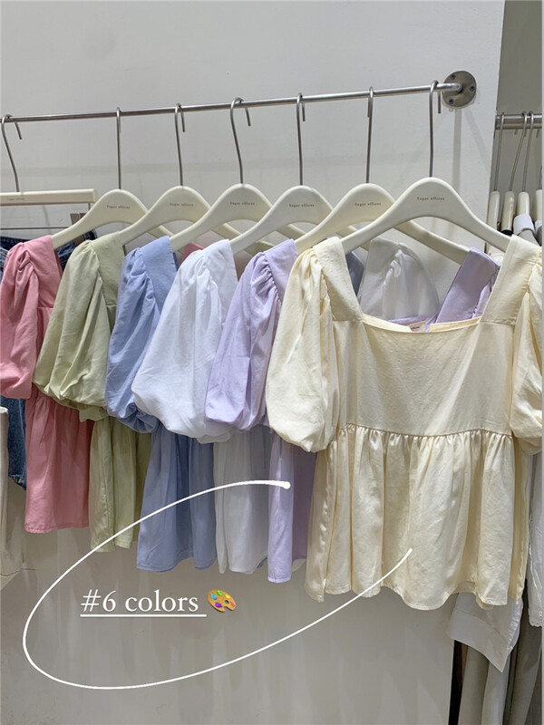 [sugar offices] square neck slim shirt 1168# HBx