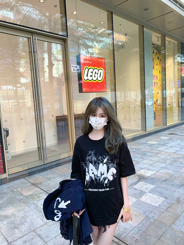 New in early summer! [Dake family] round neck letter printed short sleeve T-shirt 5140# L